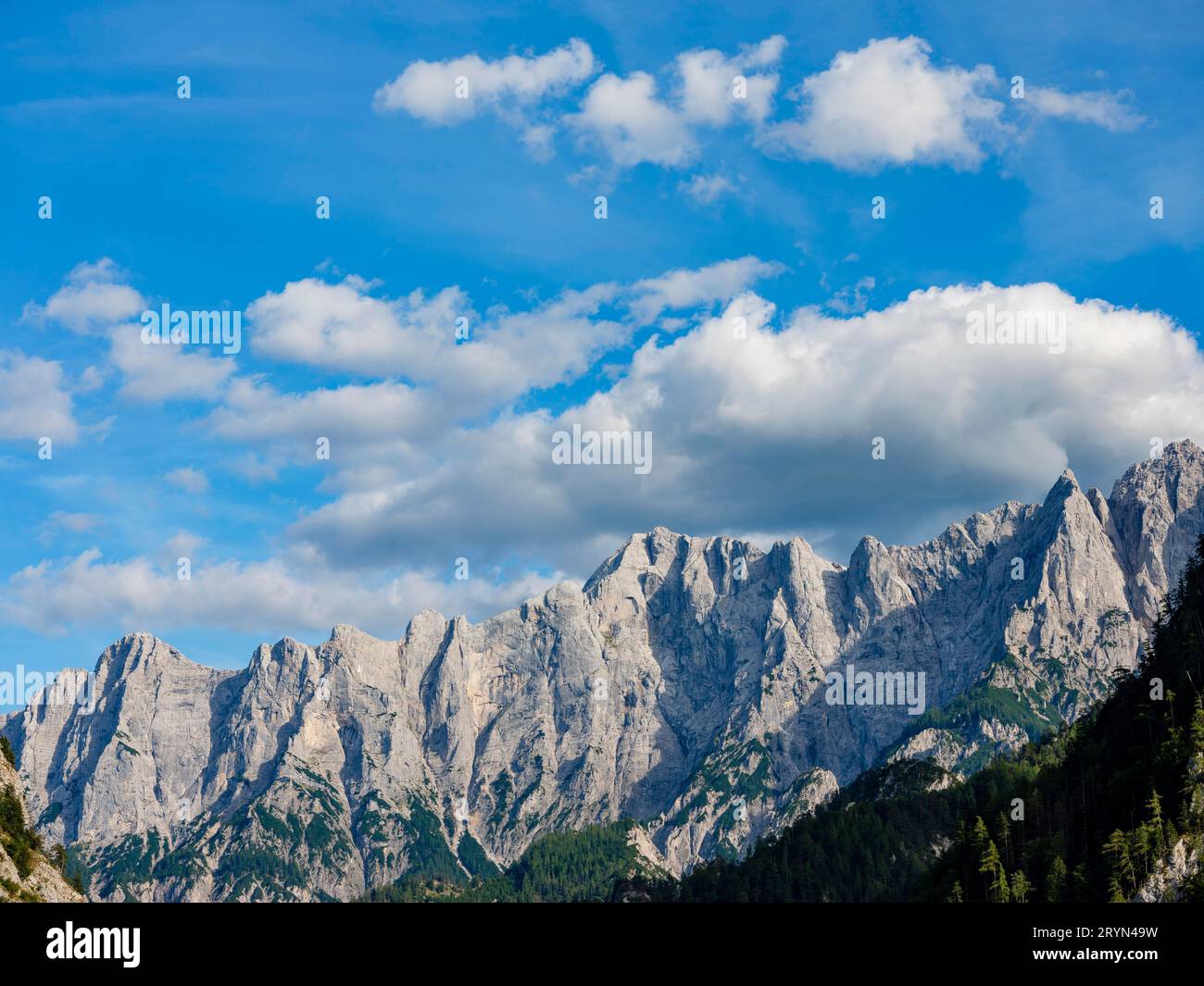 Rock faces of the Hochtor Group, Gesaeuse National Park, Admont, Styria ...