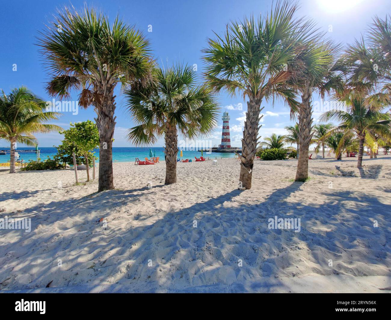 Lighthouse Bay beach on the private island of the cruise line MSC