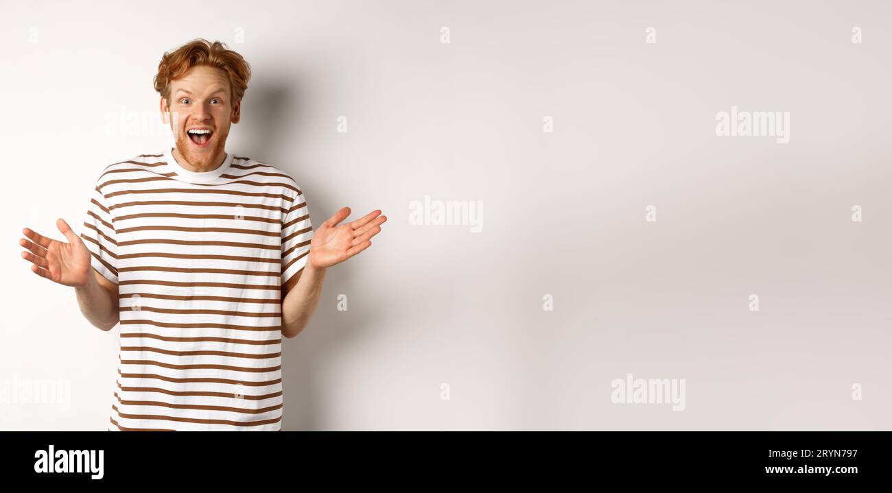 Happy excited redhead man hi-res stock photography and images - Alamy