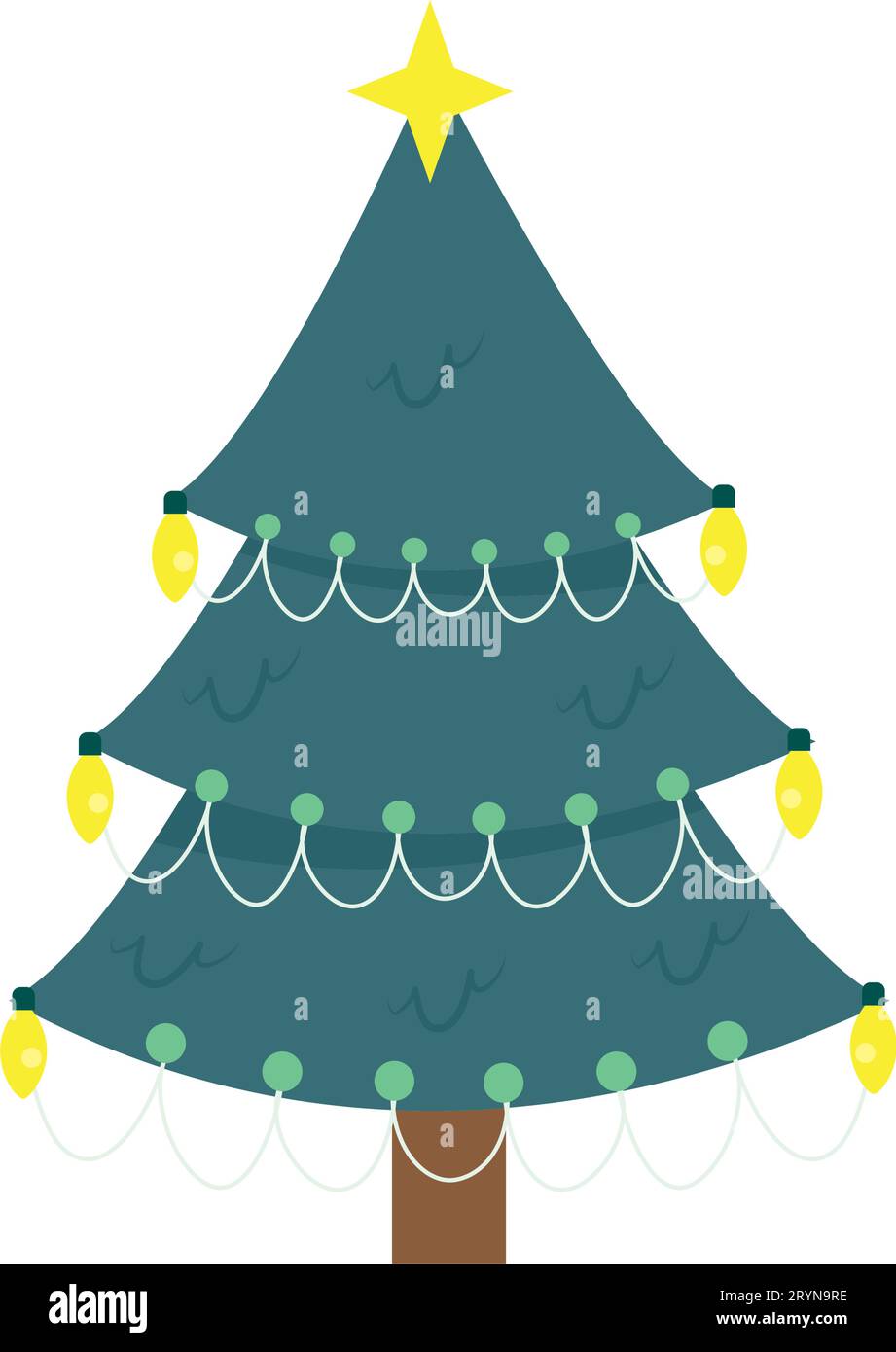 christmas tree with star Stock Vector Image & Art - Alamy