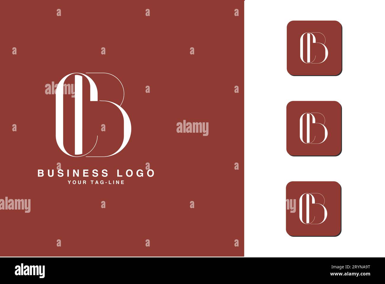 CB, BC, Abstract letters Logo Monogram Stock Vector