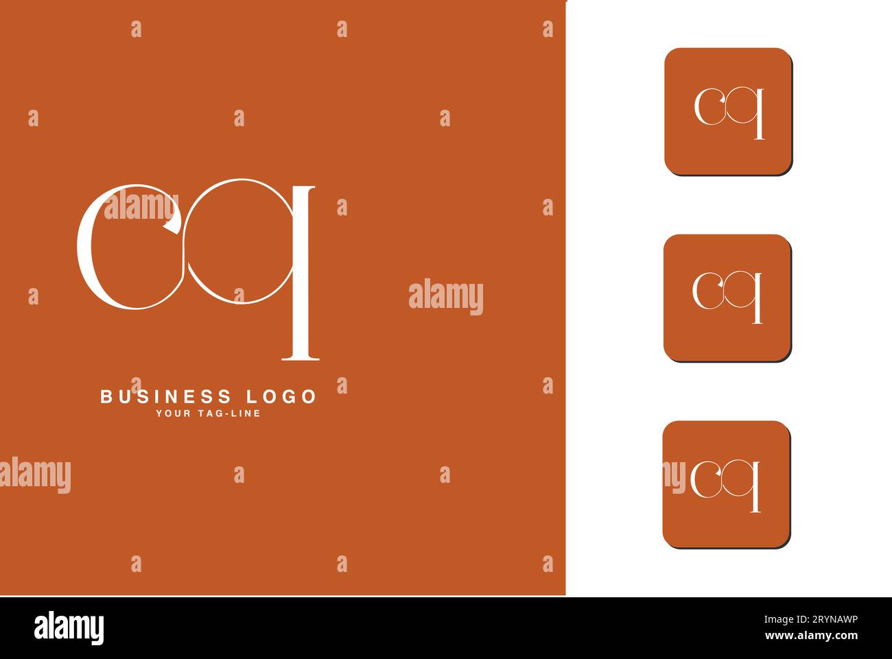 CQ, QC, Abstract Letters Logo Monogram Stock Vector