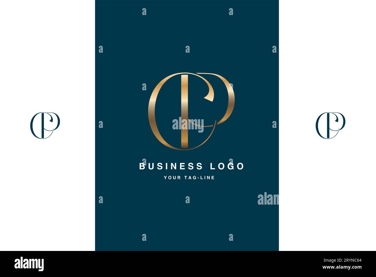CP, PC, Abstract Letters Logo Monogram Stock Vector