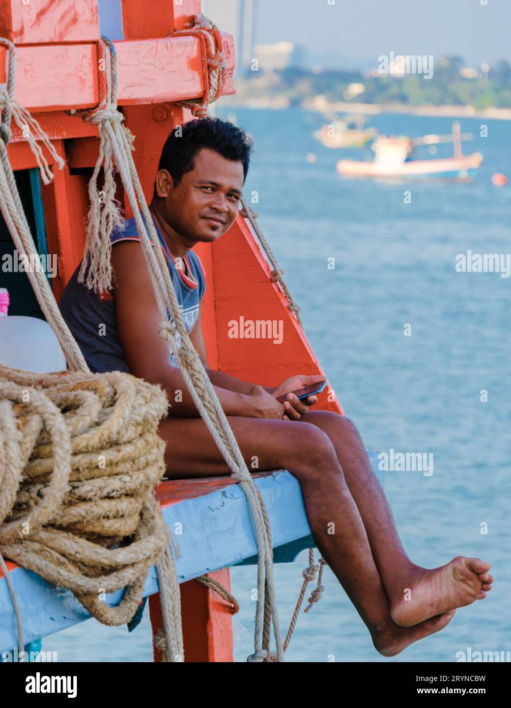 Bangsaray Pattaya Thailand, fishing harbor at the fishing village