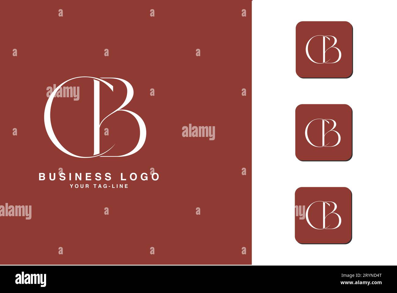 CB, BC, Abstract letters Logo Monogram Stock Vector