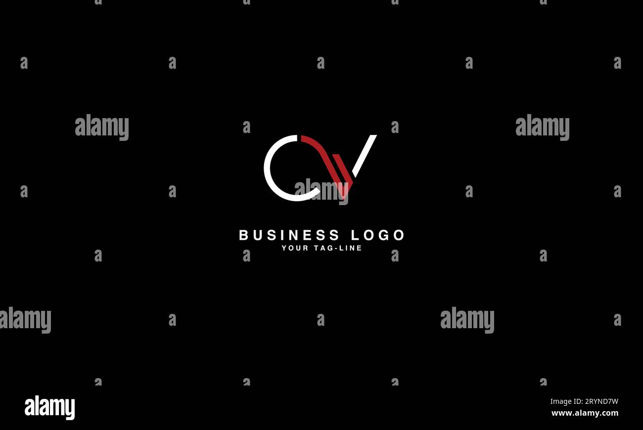 CV, VC, Abstract Letters Logo Monogram Stock Vector