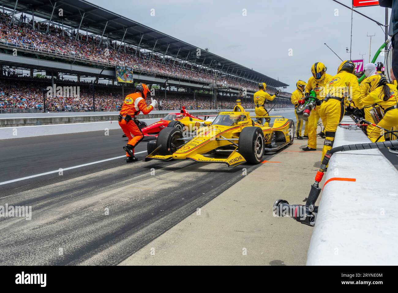 INDYCAR Series: May 28 Indianapolis 500 Pit Stops Stock Photo