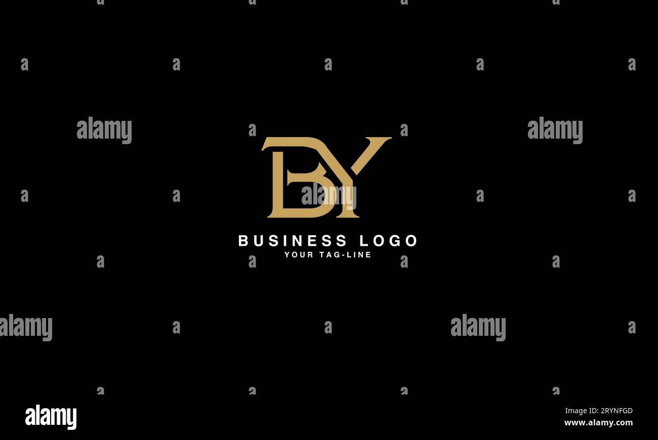 YB, BY  Abstract Letters Logo Monogram Stock Vector