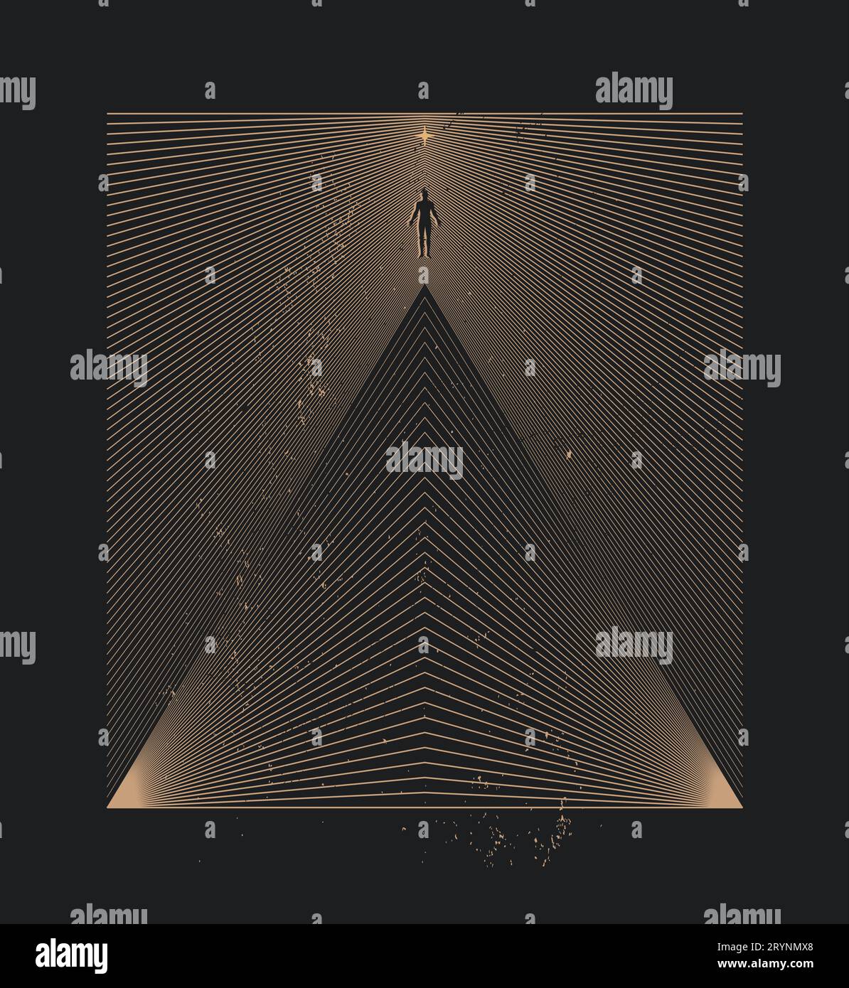 Human spirit greatness concept illustration with human body silhouette