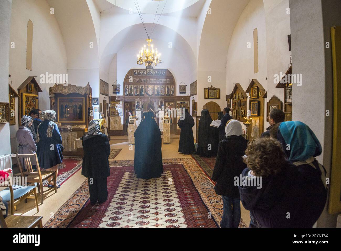 FRANCE. AUVERGNE. CANTAL (15). CEZALLIER. MARCENAT. THE ZNAMENIE ORTHODOX MONASTERY OFFERS ORTHODOX CHRISTIANS SERVICES AND A LITURGY IN THE RUSSIAN T Stock Photo