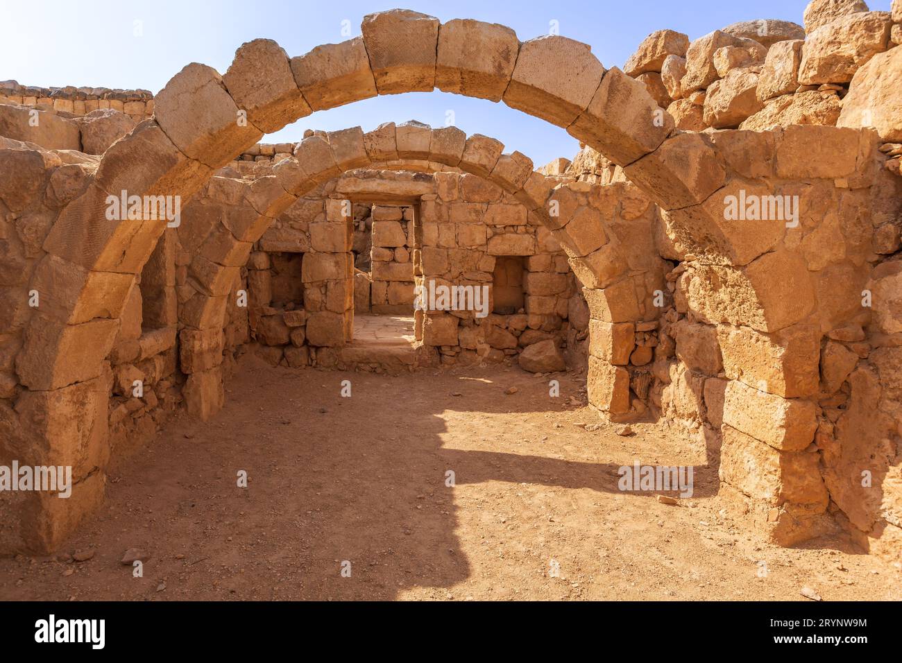 Qasr Al Hallabat desert castle, Jordan Stock Photo Alamy