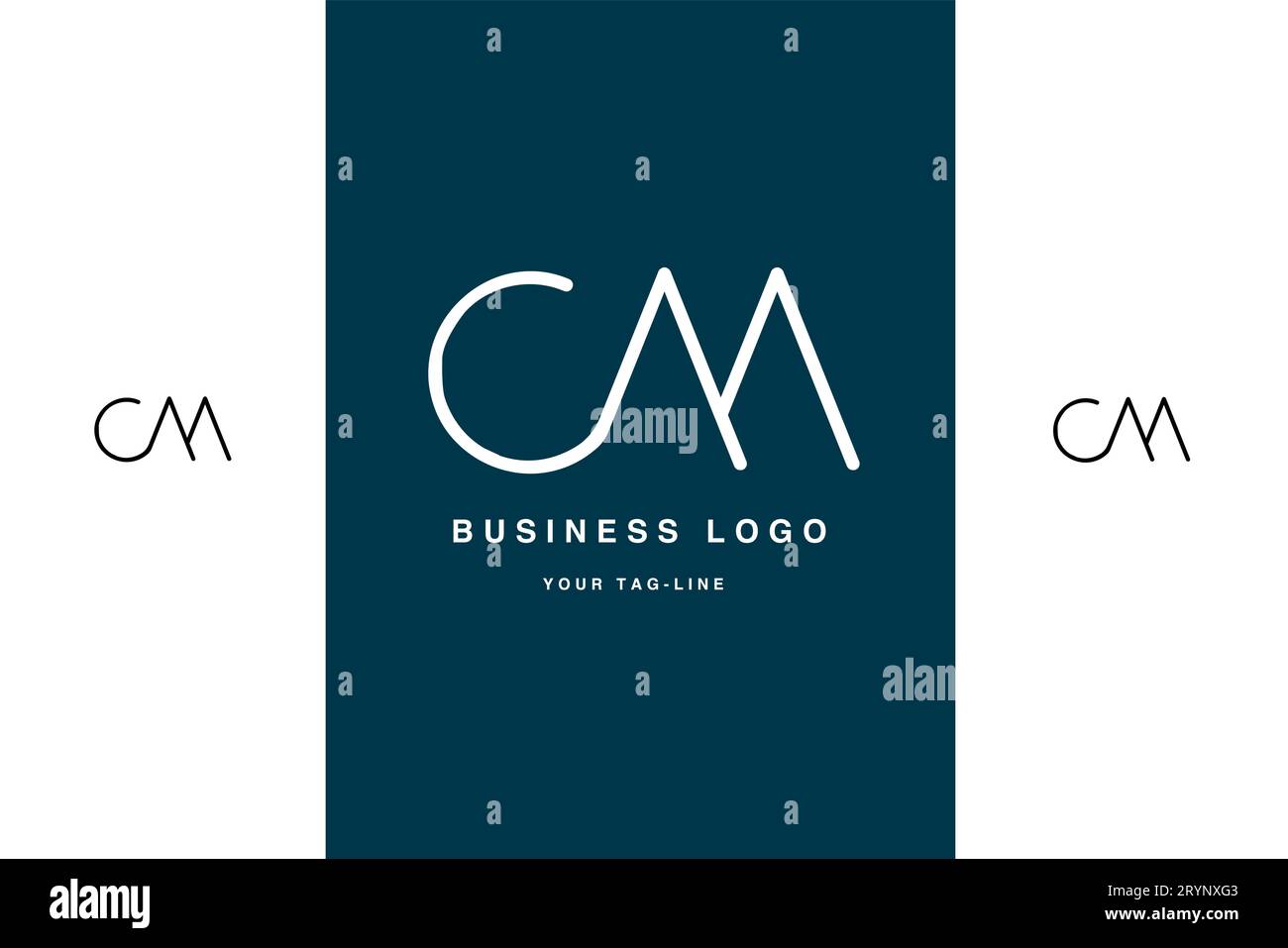CM, MC, Abstract Letters Logo Monogram Stock Vector