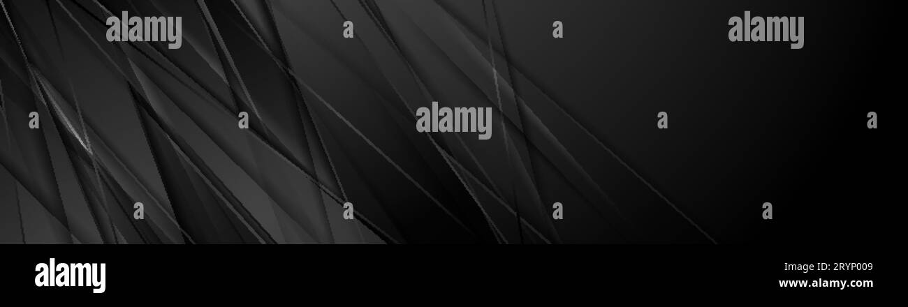 Black glossy stripes abstract tech corporate background. Vector banner ...