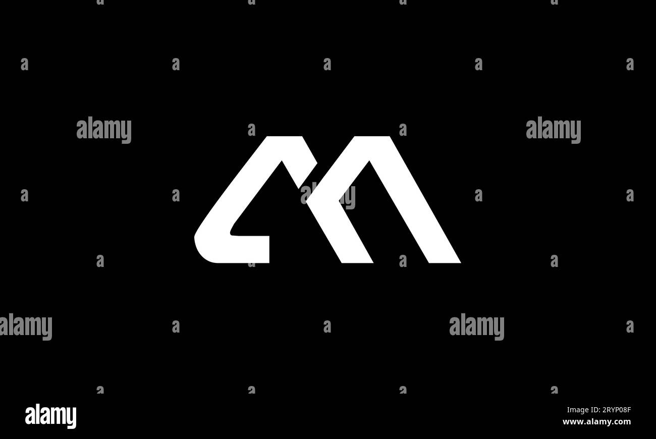CM, MC, Abstract Letters Logo Monogram Stock Vector