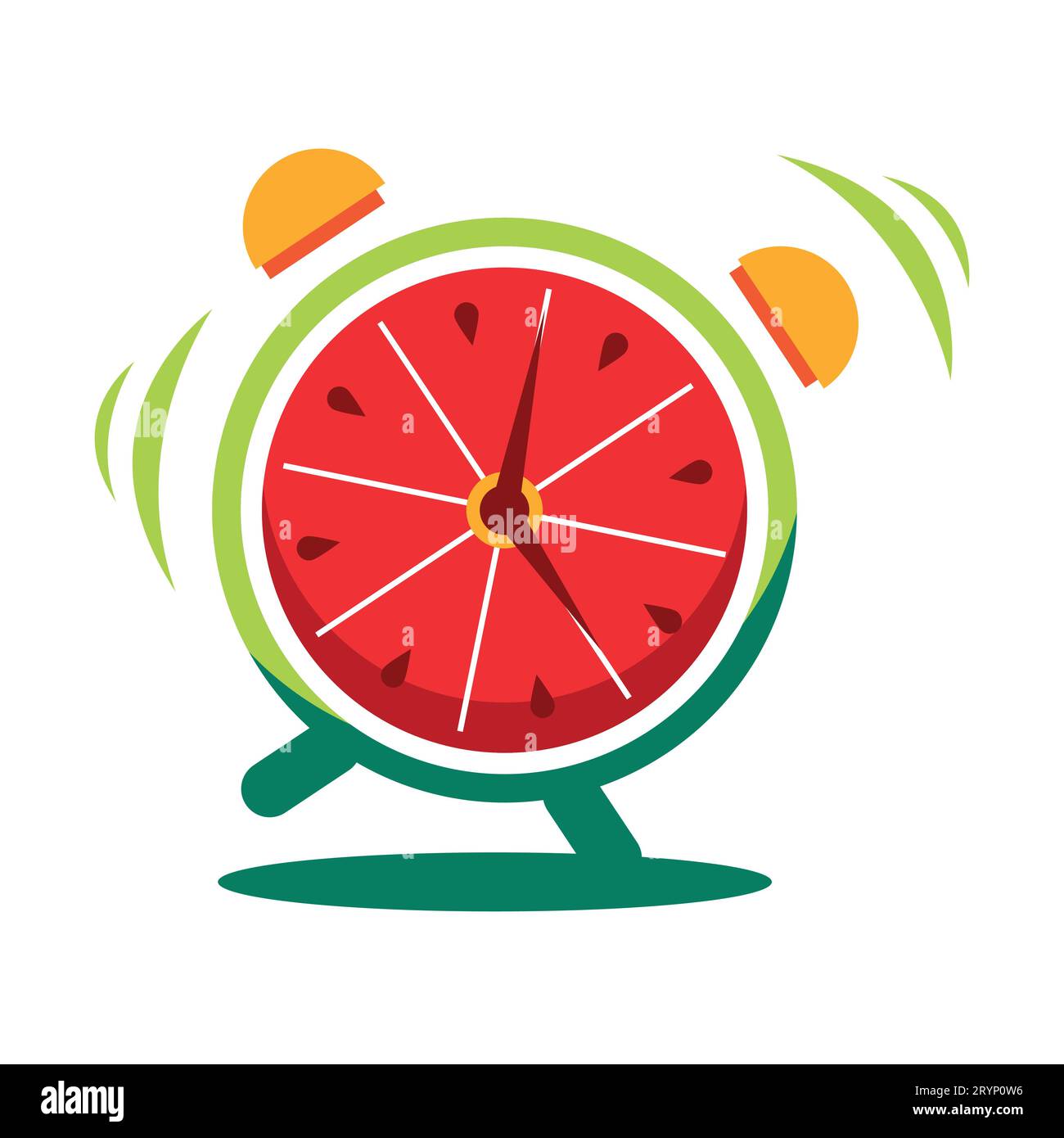 Sunny Watermelon Clock. Summer Time Concept Stock Vector Image & Art