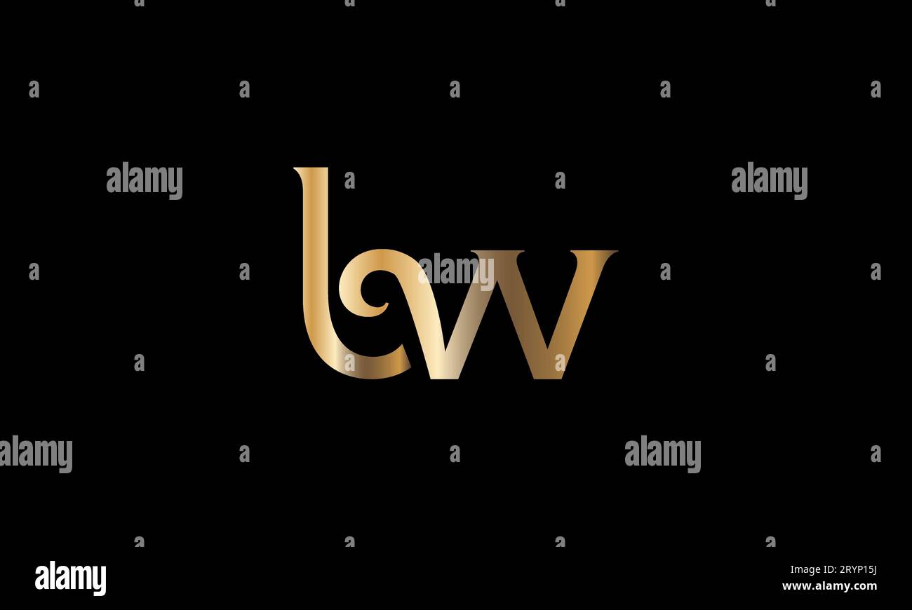 BW, WB, Abstract Letters Logo Monogram Stock Vector