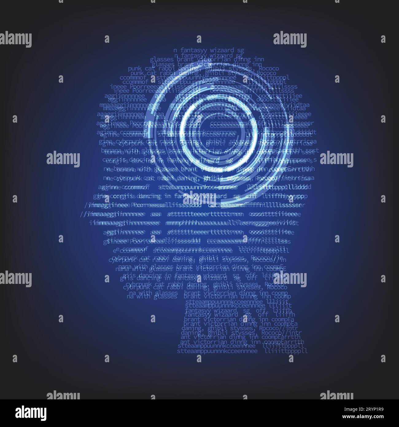 Futuristic AI prompt Machine learning concept. AI chat bot in humanoid head. Vector illustration Stock Vector
