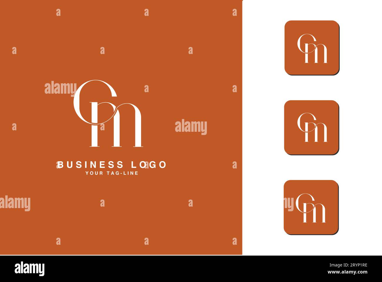 CM, MC, Abstract Letters Logo Monogram Stock Vector