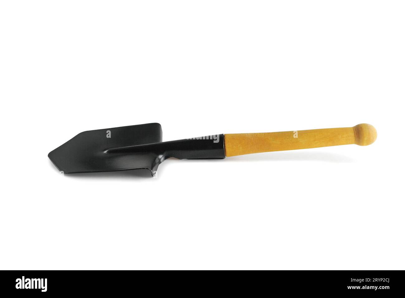 Black sapper blade. Close-up. Isolated on white background. Stock Photo