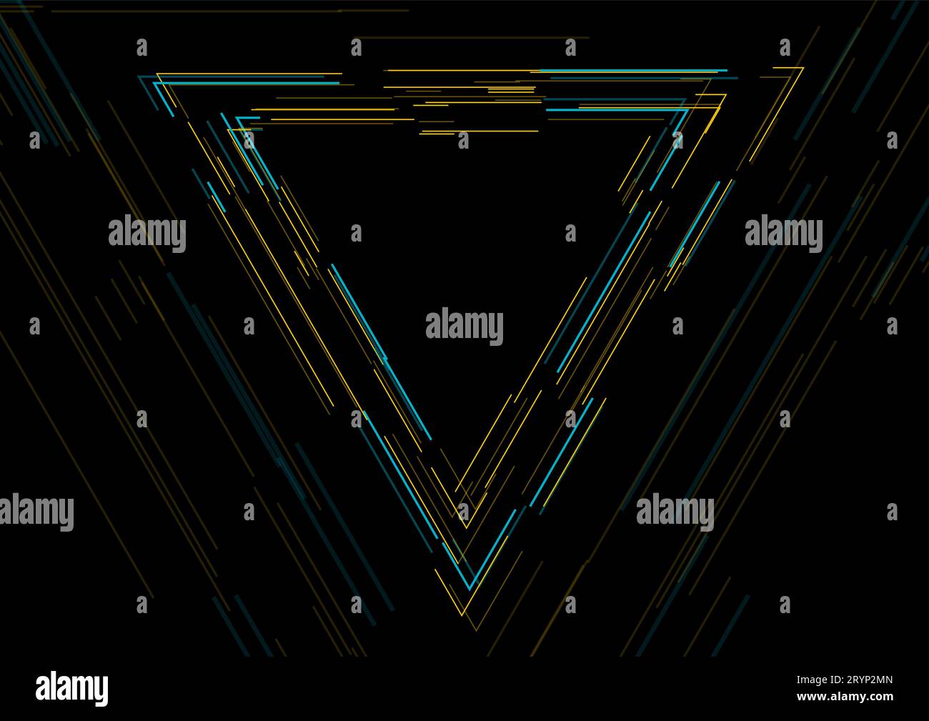 Triangle Background Tech Blue orange triangle linear shape abstract futuristic tech background ...