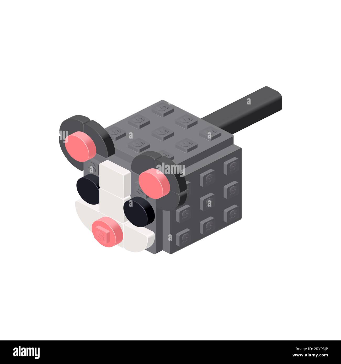 Gray mouse in isometry. Vector Stock Vector Image & Art - Alamy