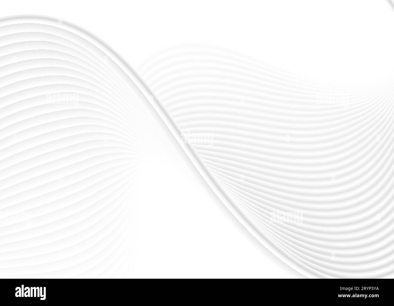 Refracted grey white curved waves abstract elegant background. Vector wavy design Stock Vector