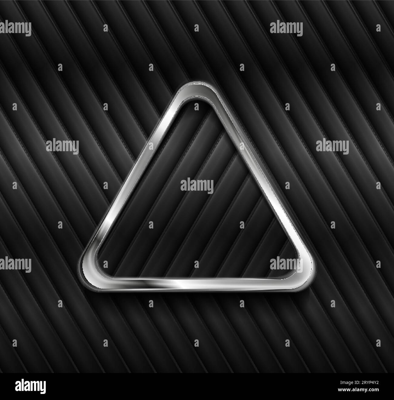 Metallic triangle and black glossy stripes abstract background. Technology geometric vector background Stock Vector