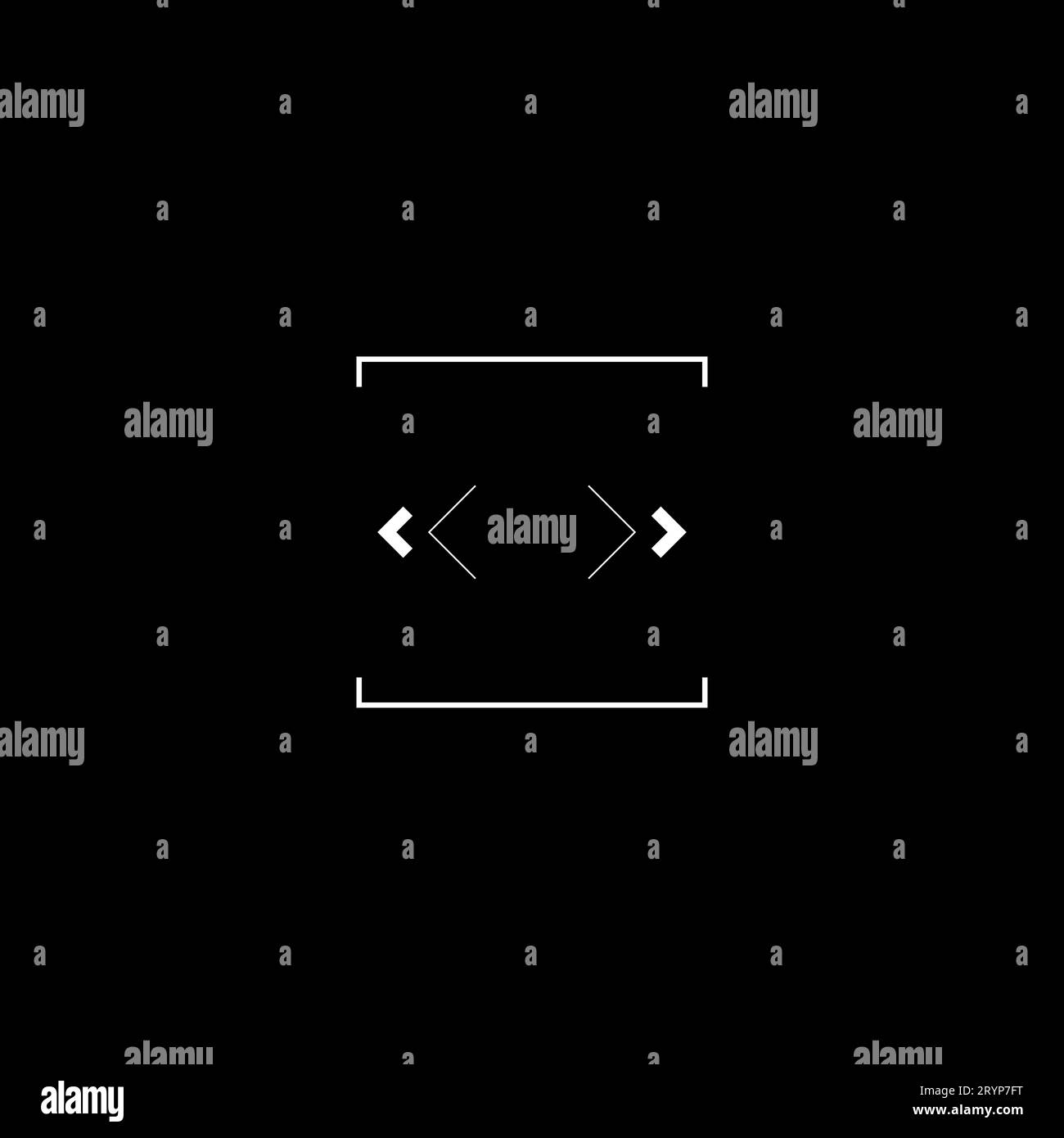 Futuristic military GUI rectangle target, tech aim Stock Vector