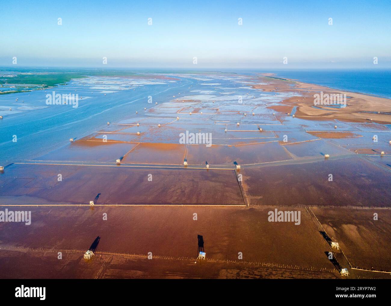 Aerial view of coastal district of Giao Thuy, Namdinh province, Vietnam