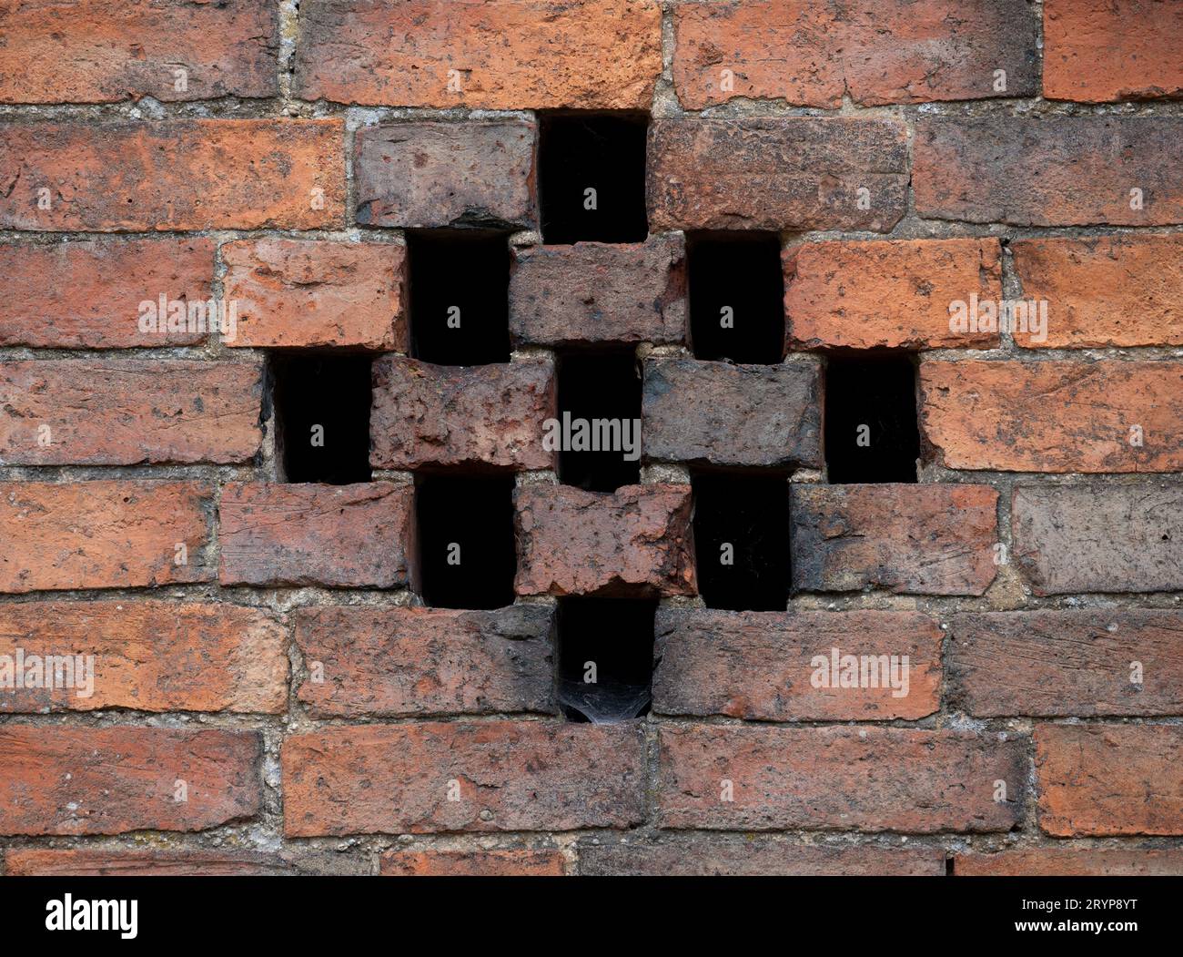 Ventilation holes in brickwork, Watford, Northamptonshire, England, UK Stock Photo