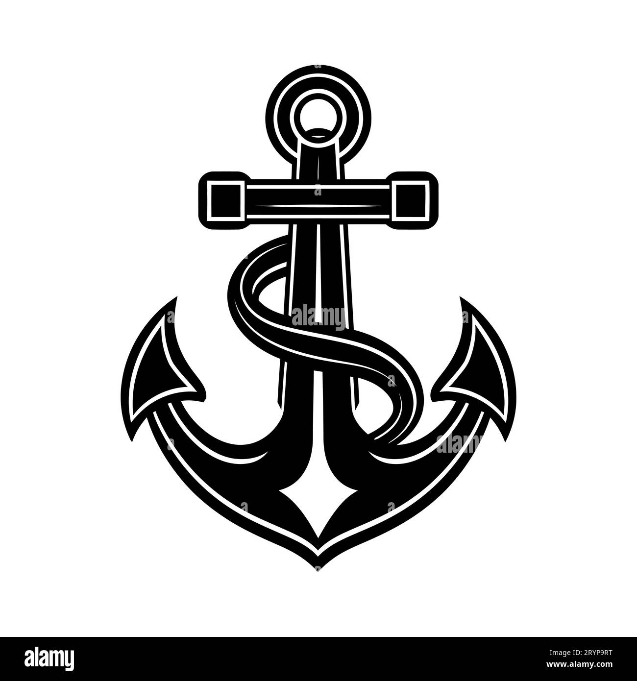Anchor icon. Black anchor icon isolated on white background. Vector ...