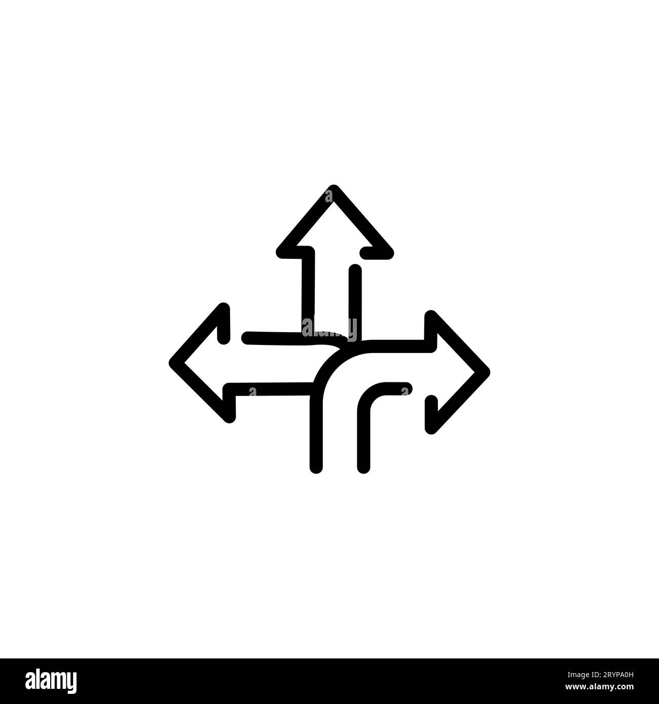 Three arrows. Concept choosing a way. Vector. Stock Vector