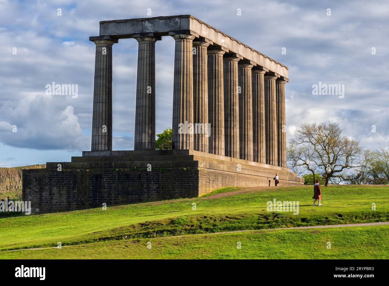 National Monument of Scotland on the Calton Hill in Edinburgh, Scotland, UK. Stock Photo