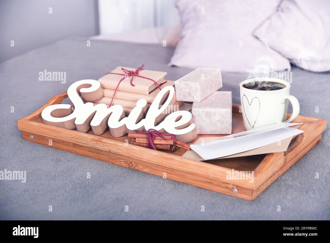Holiday, Gifts, drinks, good mood,morning coffee Stock Photo