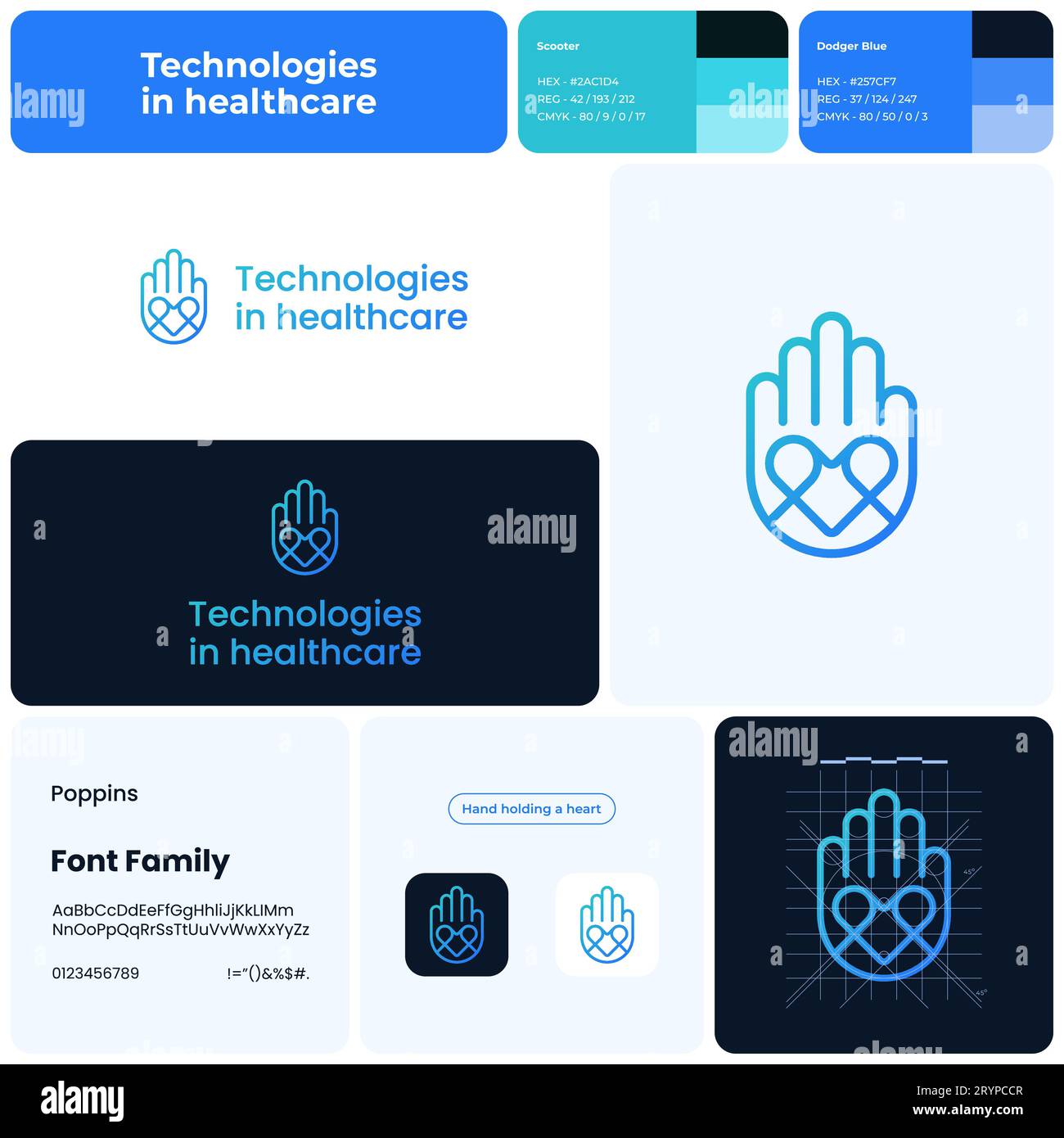 Technologies in healthcare with hand holding heart logo Stock Vector ...
