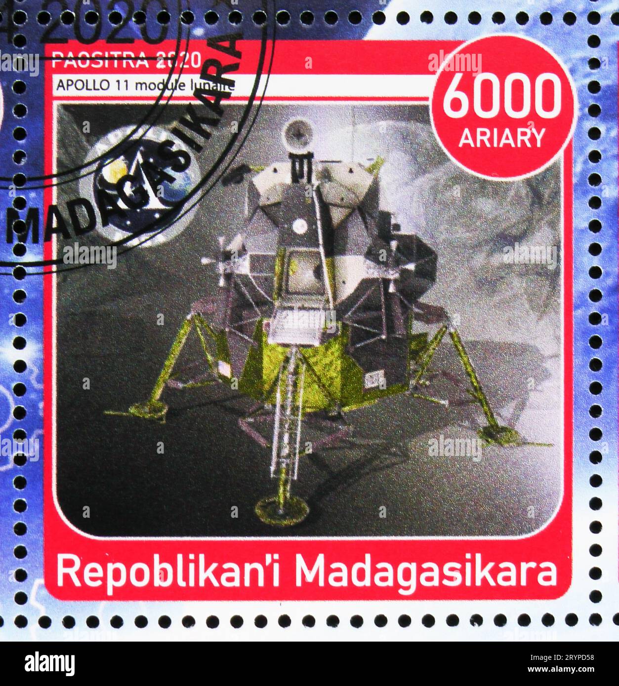 MOSCOW, RUSSIA - JULY 12, 2022: Postage stamp printed in Madagascar ...