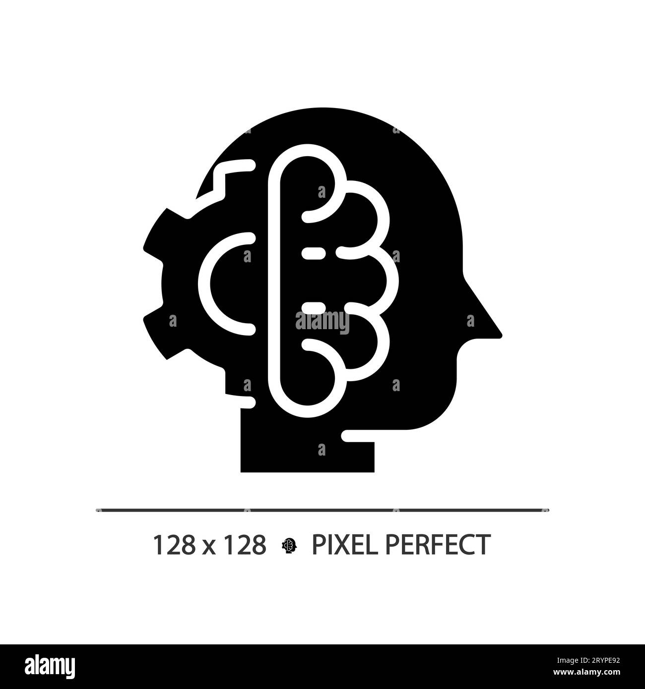 2D black glyph style high IQ icon Stock Vector