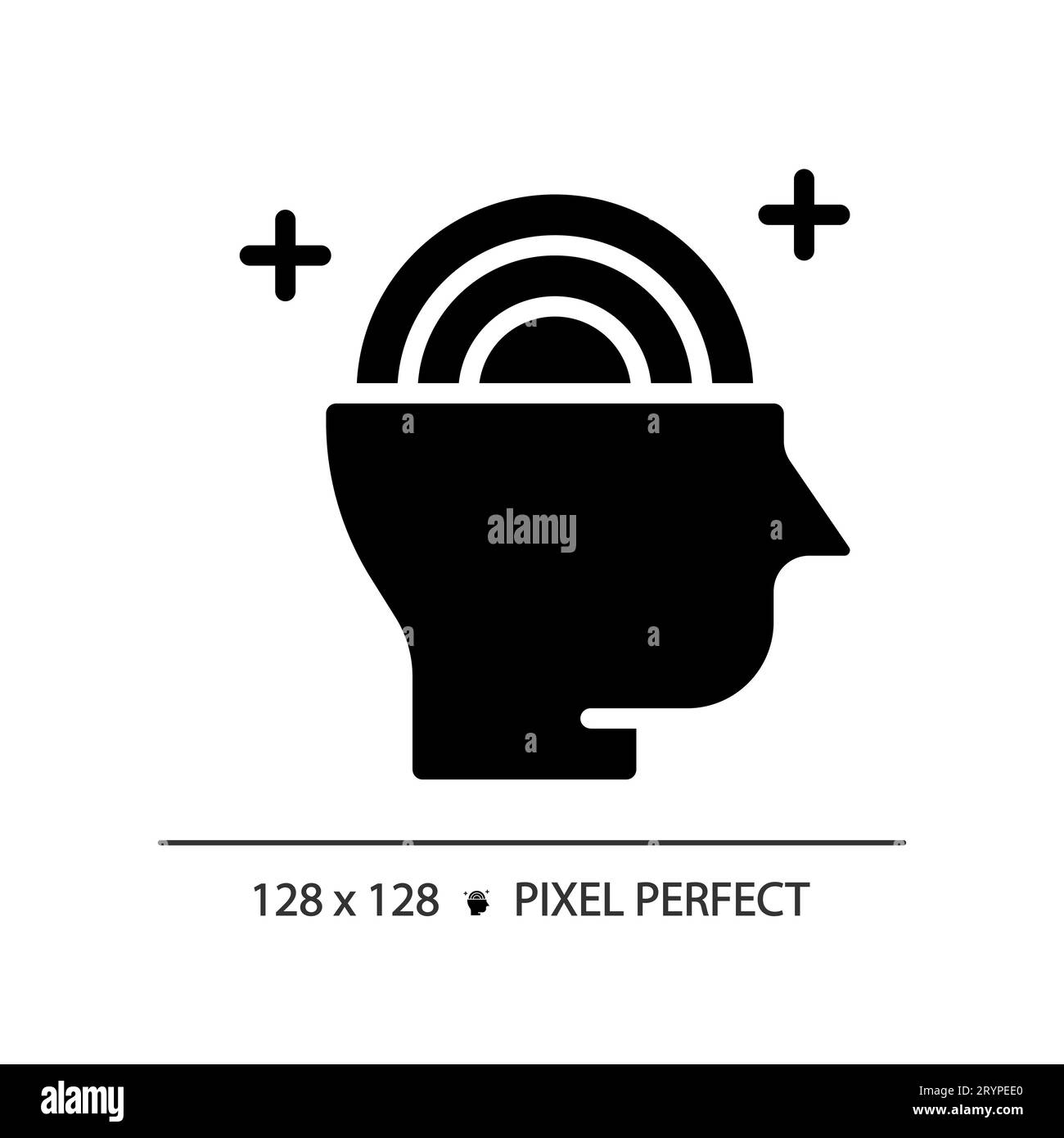 2D black glyph style psychology icon Stock Vector