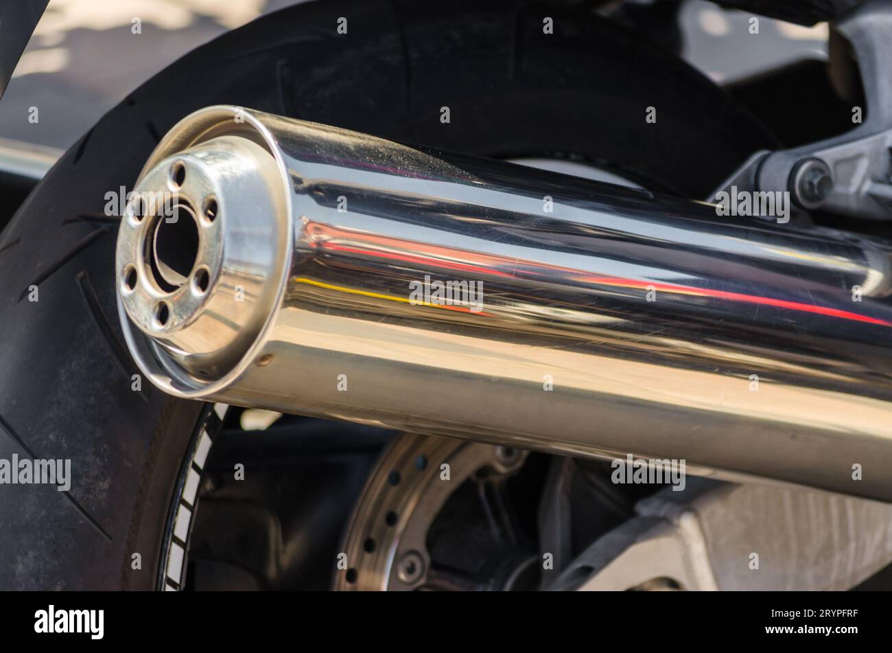 Close up of a motorcycle exhaust pipe Stock Photo Alamy