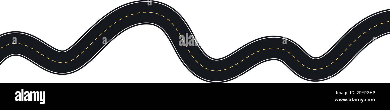 Winding highway road from top view. Flat vector illustration isolated ...