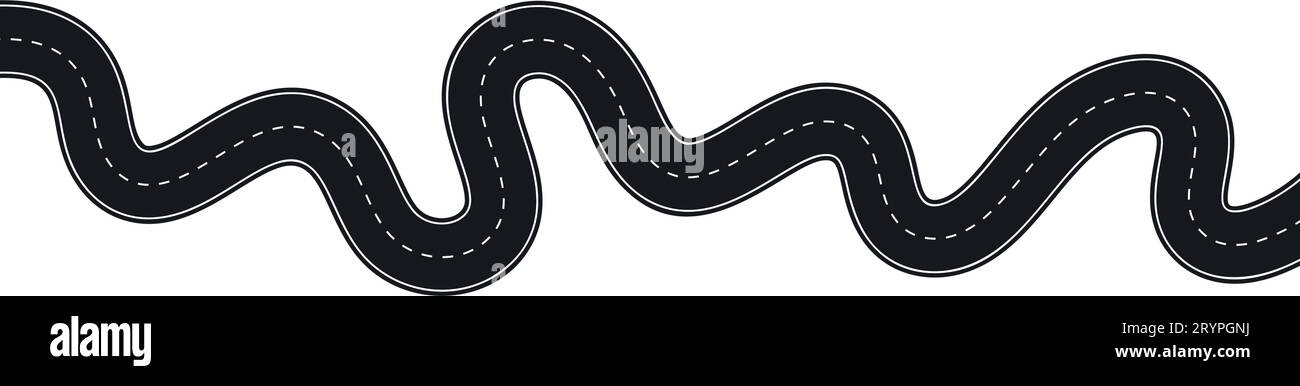 Winding highway road from top view. Flat vector illustration isolated ...