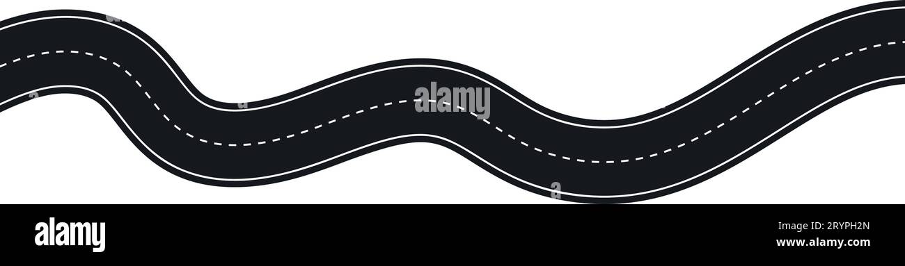 Winding highway road from top view. Flat vector illustration isolated ...