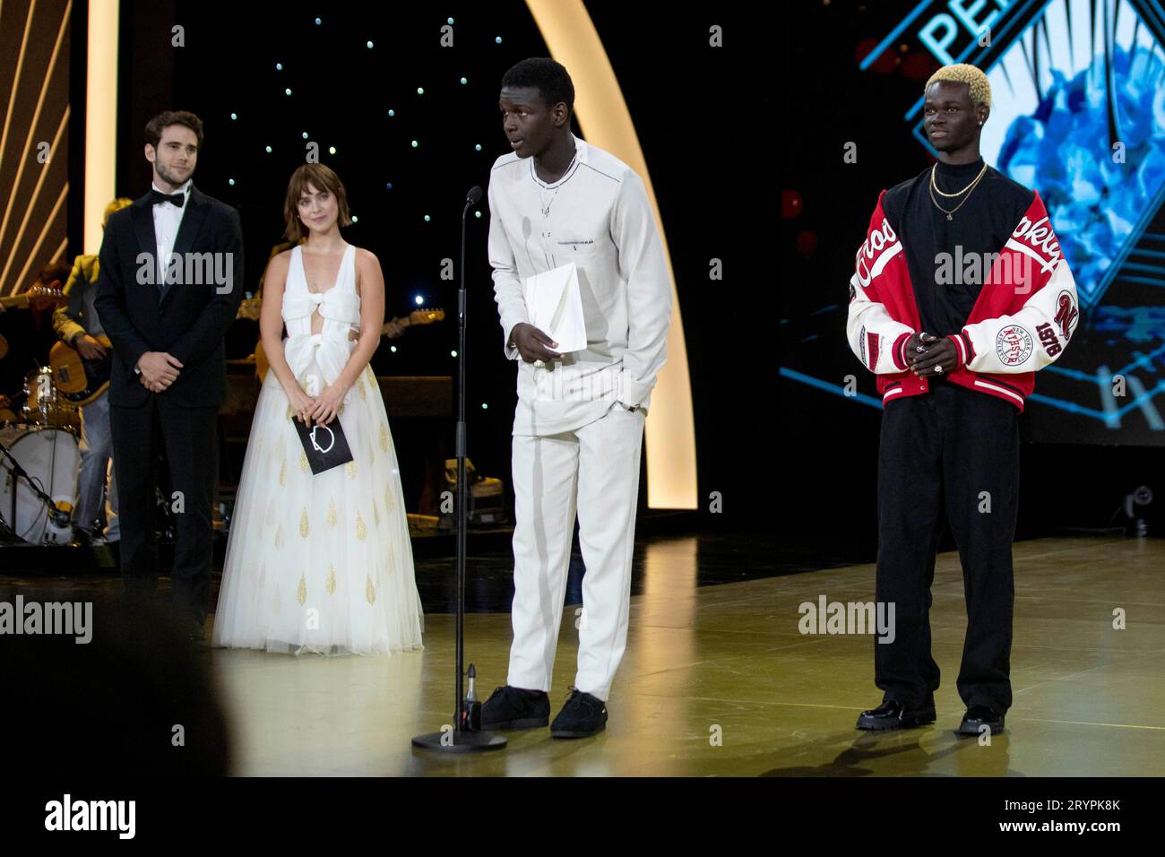 Julio Peña, Clara Galle, Moustapha FalL and Seydou Sarr attend the ...