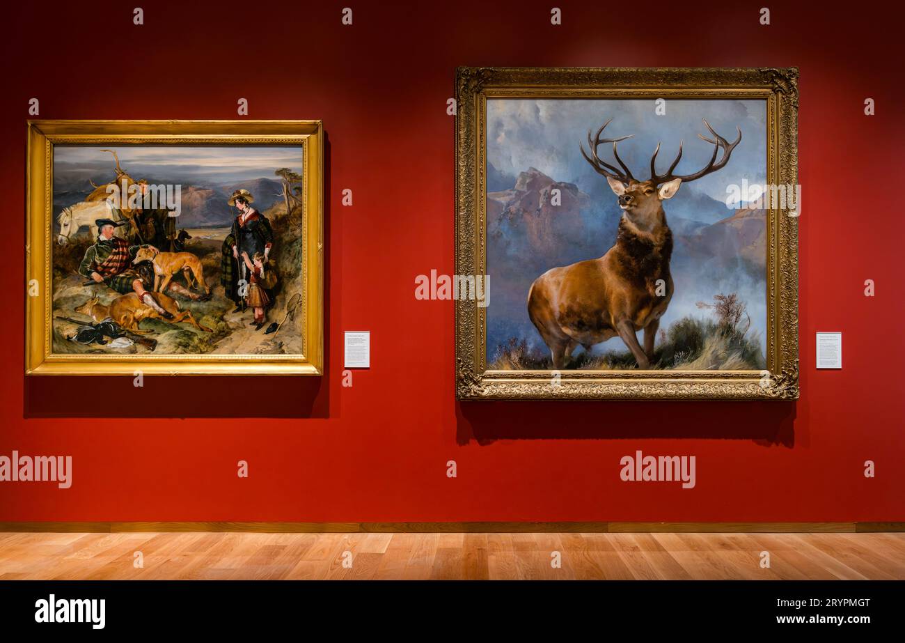 Monarch of the Glen stag painting by Sir Edwin Landseer, National Galleries of Scotland newly opened extension, Edinburgh, UK Stock Photo