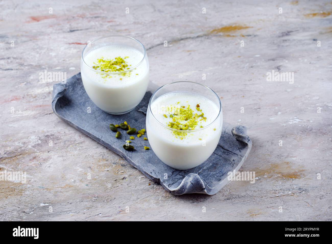 Traditional Indian lime lassi drink with dahi yogurt Stock Photo Alamy