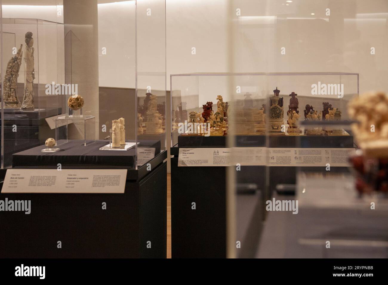 Room of Carved Collectibles on Display at Museo Soumaya  - Mexico City, Mexico Stock Photo