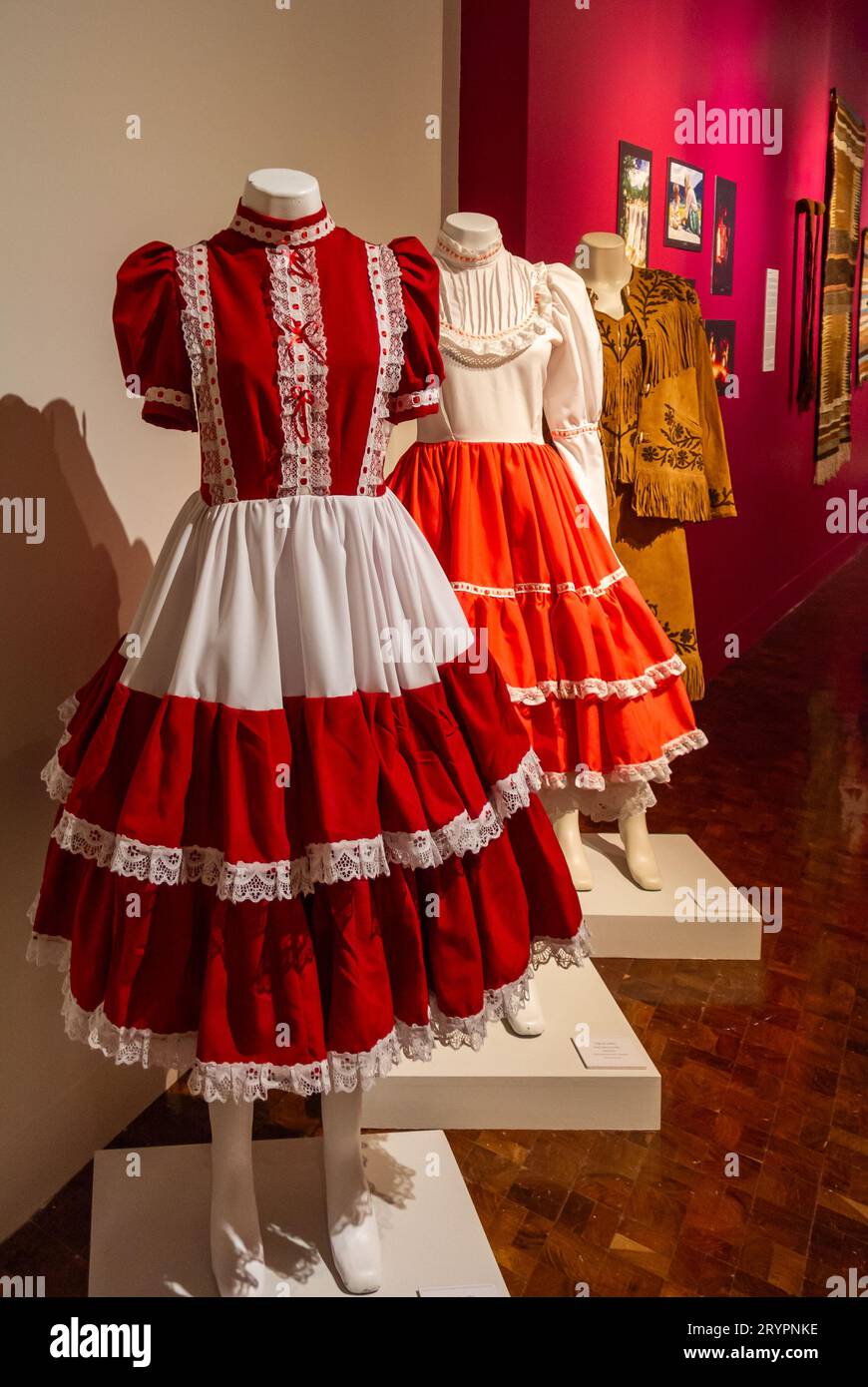 Mexico City, CDMX, Mexico, Traditional costumes of  Indigenous people at Museo de Arte Popular (in English, Museum of Popular art). Editorial only. Stock Photo