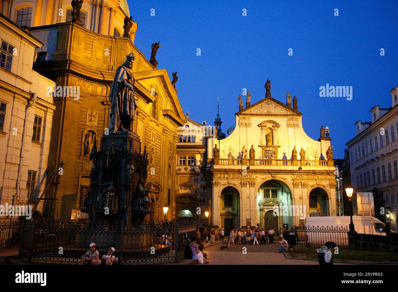 Krizovnicke Square with the St. Francis and Church of st. Salvator, Stare Mesto, Prague, Czech Republic. Stock Photo