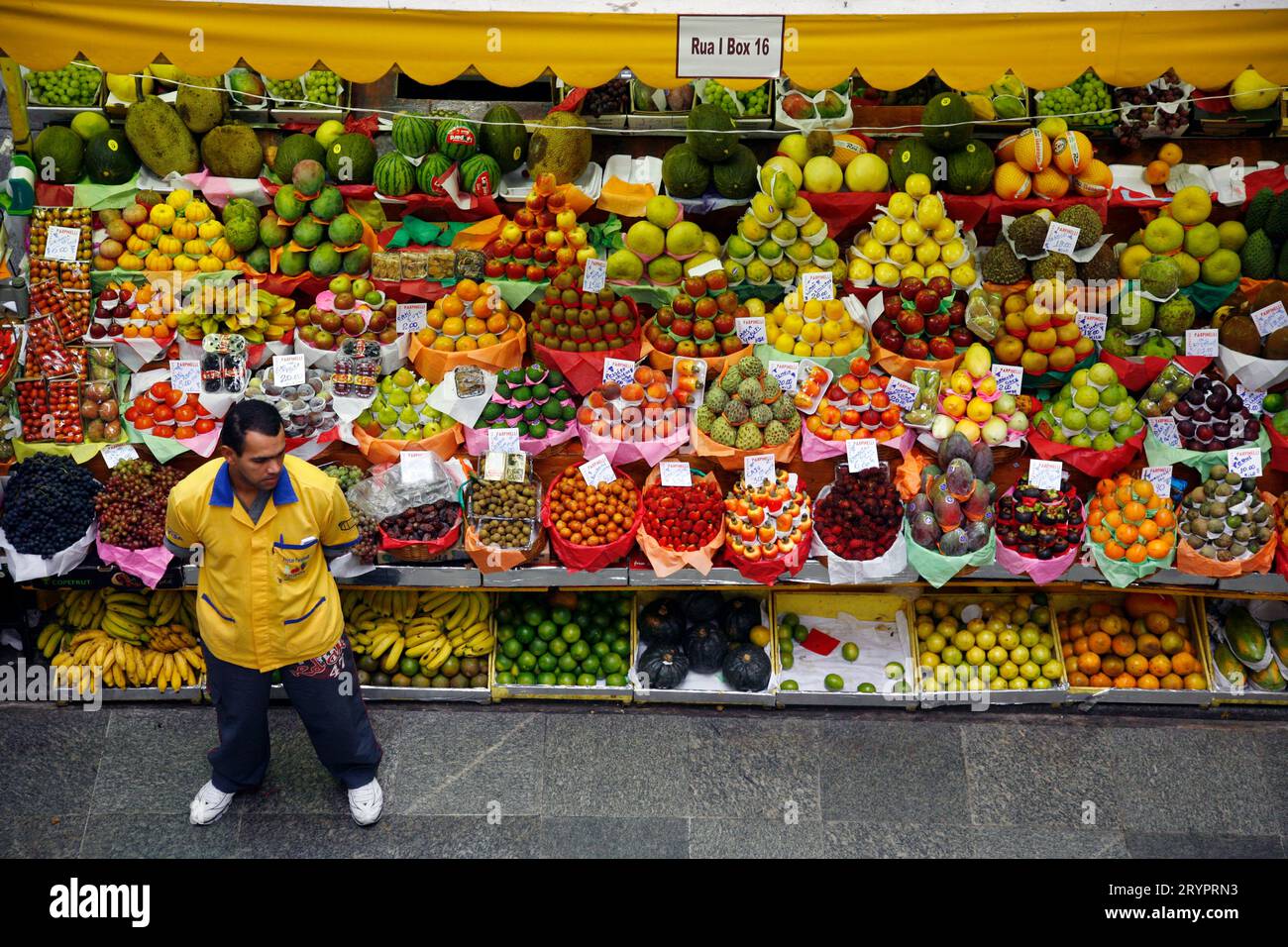 Fruit stall at Mercado Municipal, Sao Paulo, Brazil. Stock Photo