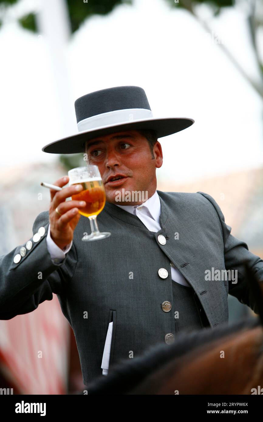 a man wearing  traditional suit in Sevilla Spain Stock Photo